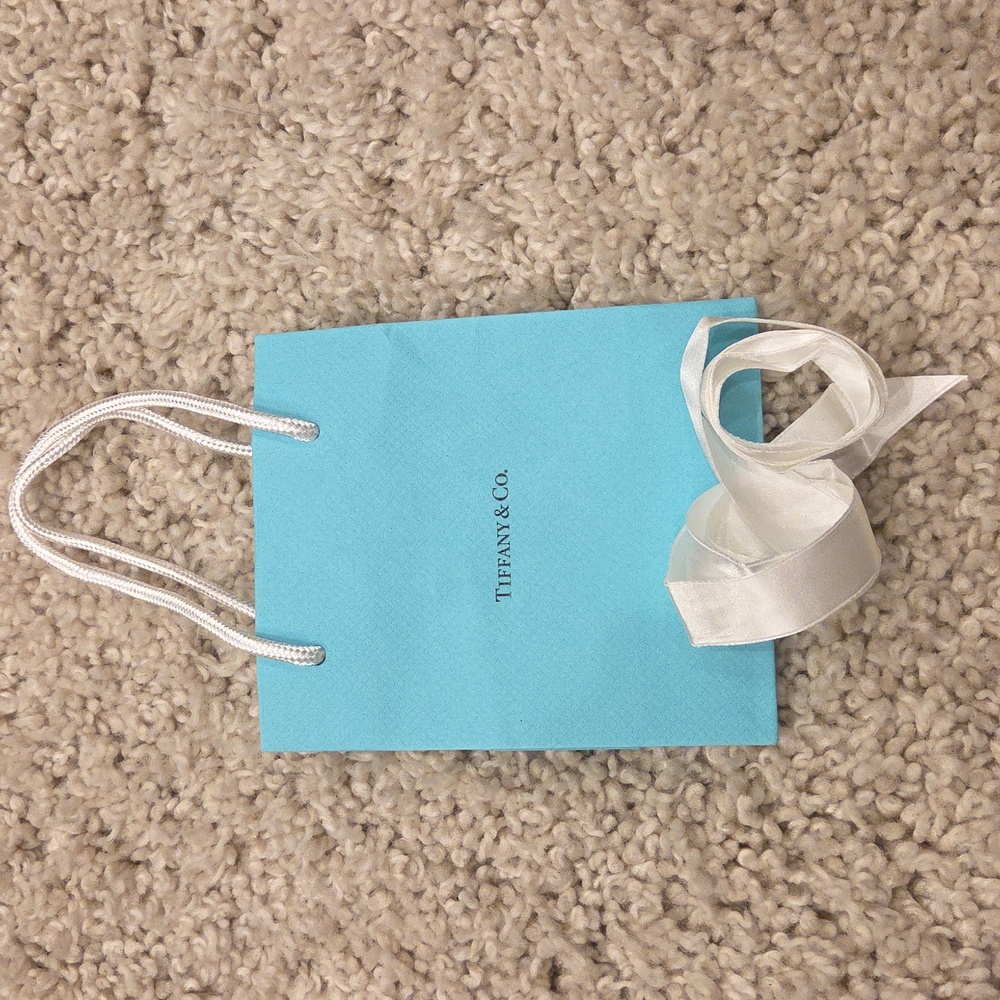 Tiffany & Co Paper Shopping Bag with White Ribbon